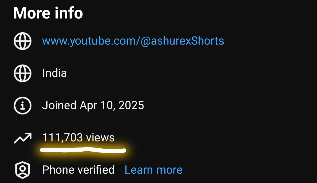 YouTube channel 111K views
